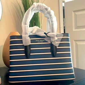 Kate Spade Navy Blue Striped purse.